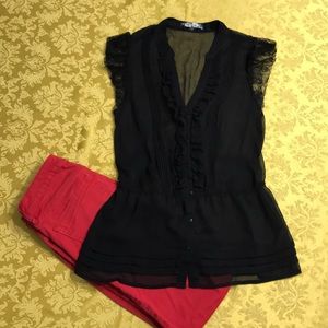 Black Guess sheer blouse